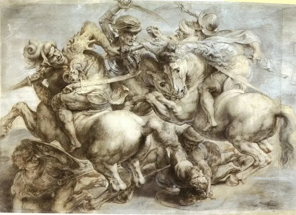 La copie de la bataille d'Anghiari par Rubens d'après De Vinci 