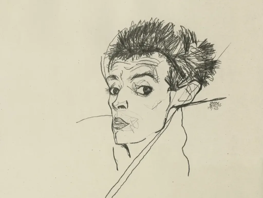 Egon Schiele crayon dessin